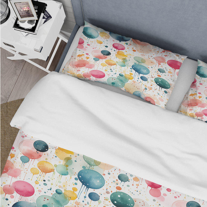 Ensemble de housse de couette Watercolor Dreams, Housse de couette pour très grand lit et 2 très