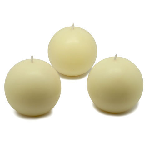 Bougie ronde, Ivoire pâle, Diamètre de 3 po, Ensemble de 36
