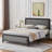 Genard Bed Frame Linen Upholstered Headboard with Nailhead Trim Heavy-Duty Queen Size Platform with Strong Metal Slats, No Box Spring Needed, Under Bed Storage-441597581-446134012