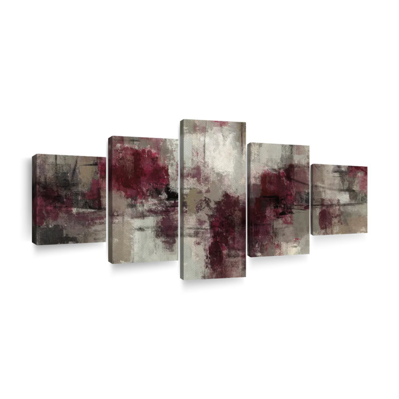 Stone Gardens - 5 pièces sur toile tendue, L 92 po x H 42 po