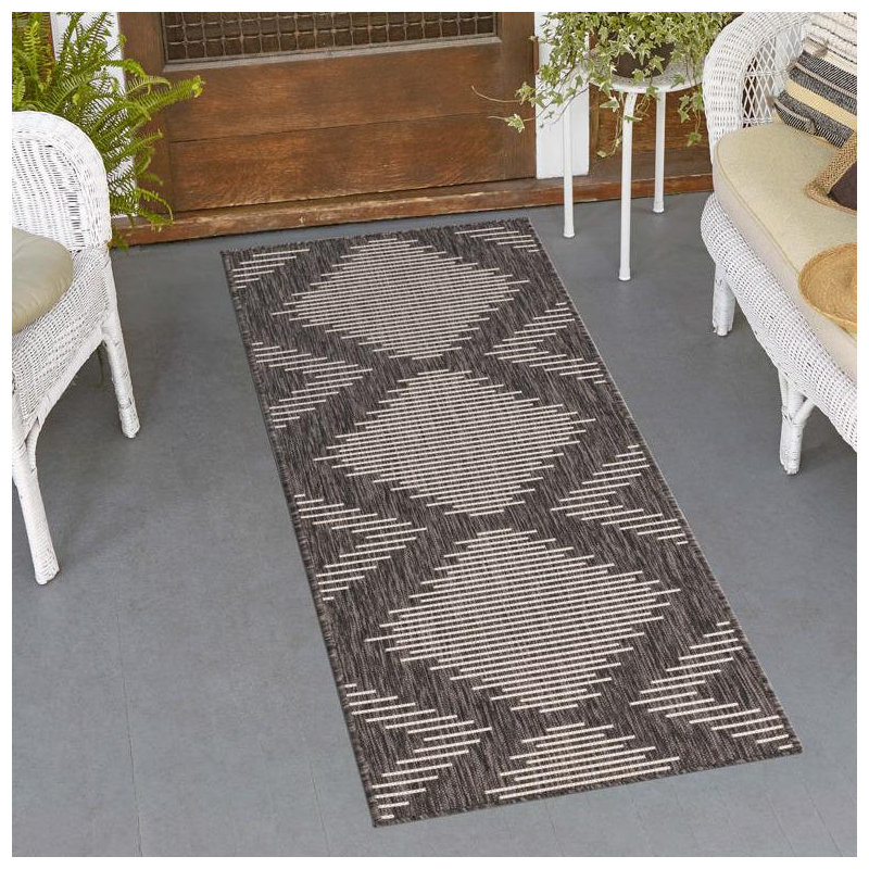 Striped Indoor / Outdoor Rug, Rectangle 5'3" x 8'