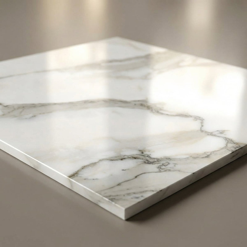 Calacatta Gold Standard Polished 18x18 Marble Tile, White