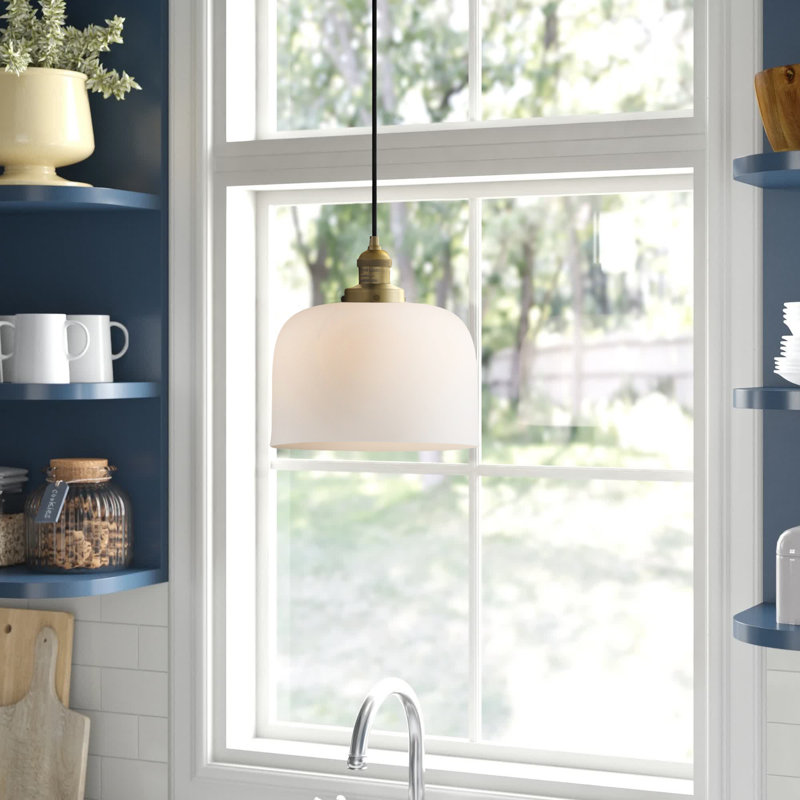 Clarktown 1 - Light Single Pendant, Brushed Brass, Matte White