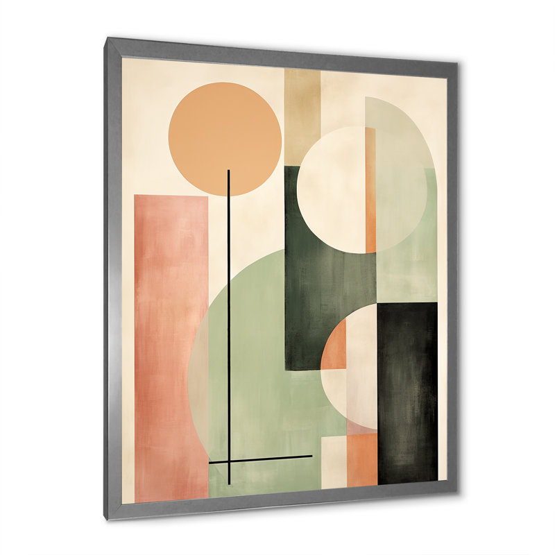 Minimaliste boho géométrique en pastel rétro délavé I - art mural moderne géométrique salon, H 40 po x l 30 po x P 1,5 po