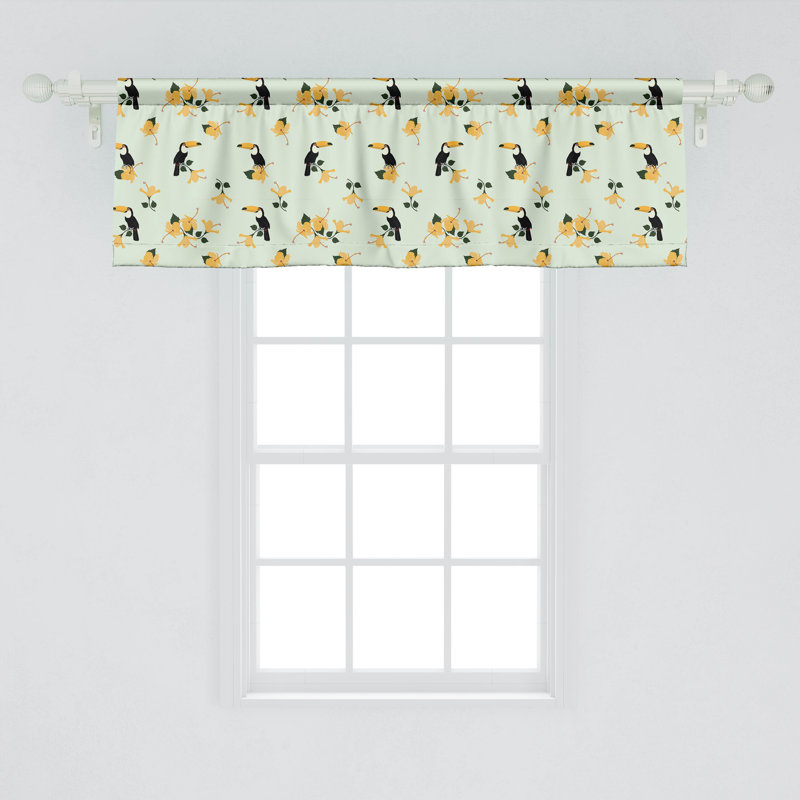 Ensemble de 2 cantonnières Ambesonne Toucan Hibiscus, L 54 po x L 12 po