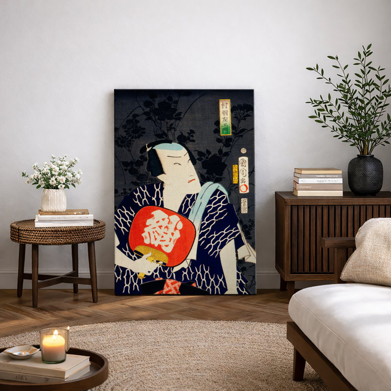 Œuvre japonaise Ukiyô-e kabaki avec œuvre d'art, images de théâtre de Samouraï traditionnel, impression sur toile encadrée