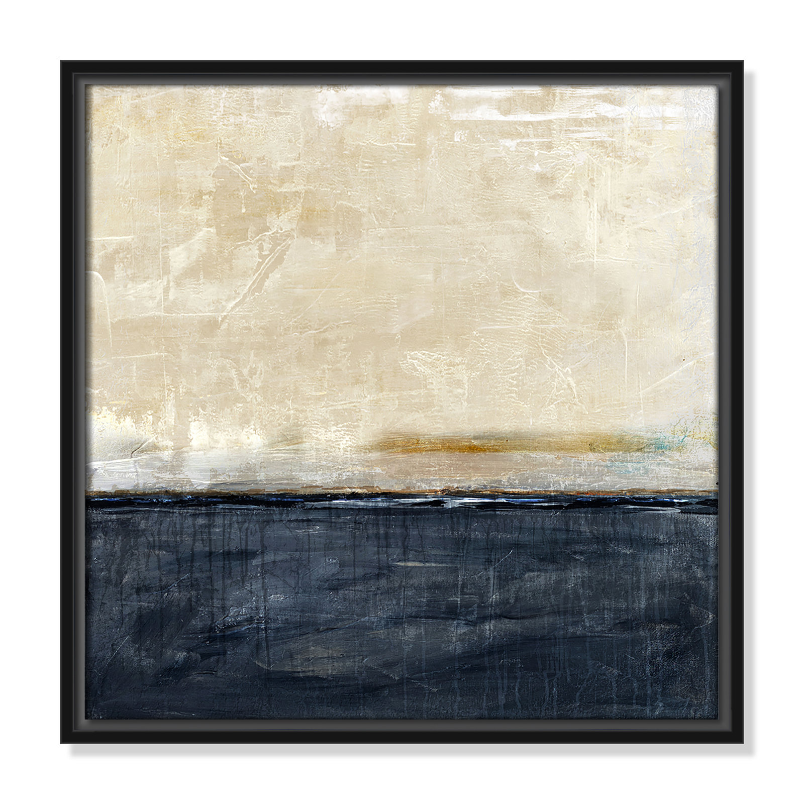 Better Days Navy Print by Denise Brown, 17.5" H x 17.5" W, Black
