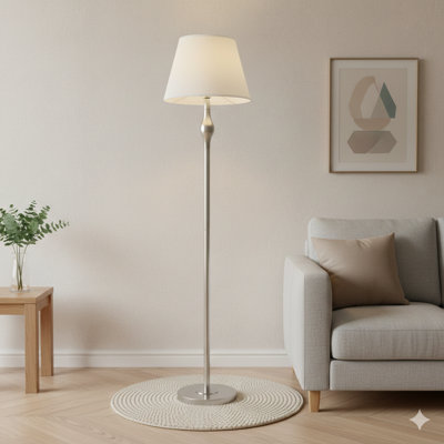 Ensemble de lampes beige et nickel brossé 3 pièces