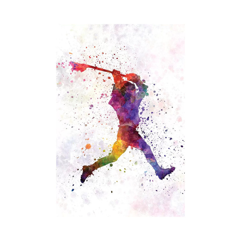 Lacrosse Man Player I by Paul Rommer - Wrapped Canvas Print, 20.32 cm H x 30.48 cm W