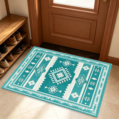 Tapis vert sarcelle pour le salon, doux et confortable, convient à toutes les saisons, facile à entretenir, tapis de sol intérieur lavable à la machine, sous la table de ferme convenant à la chambre à coucher, à la salle à manger, au bureau, au balcon, au patio