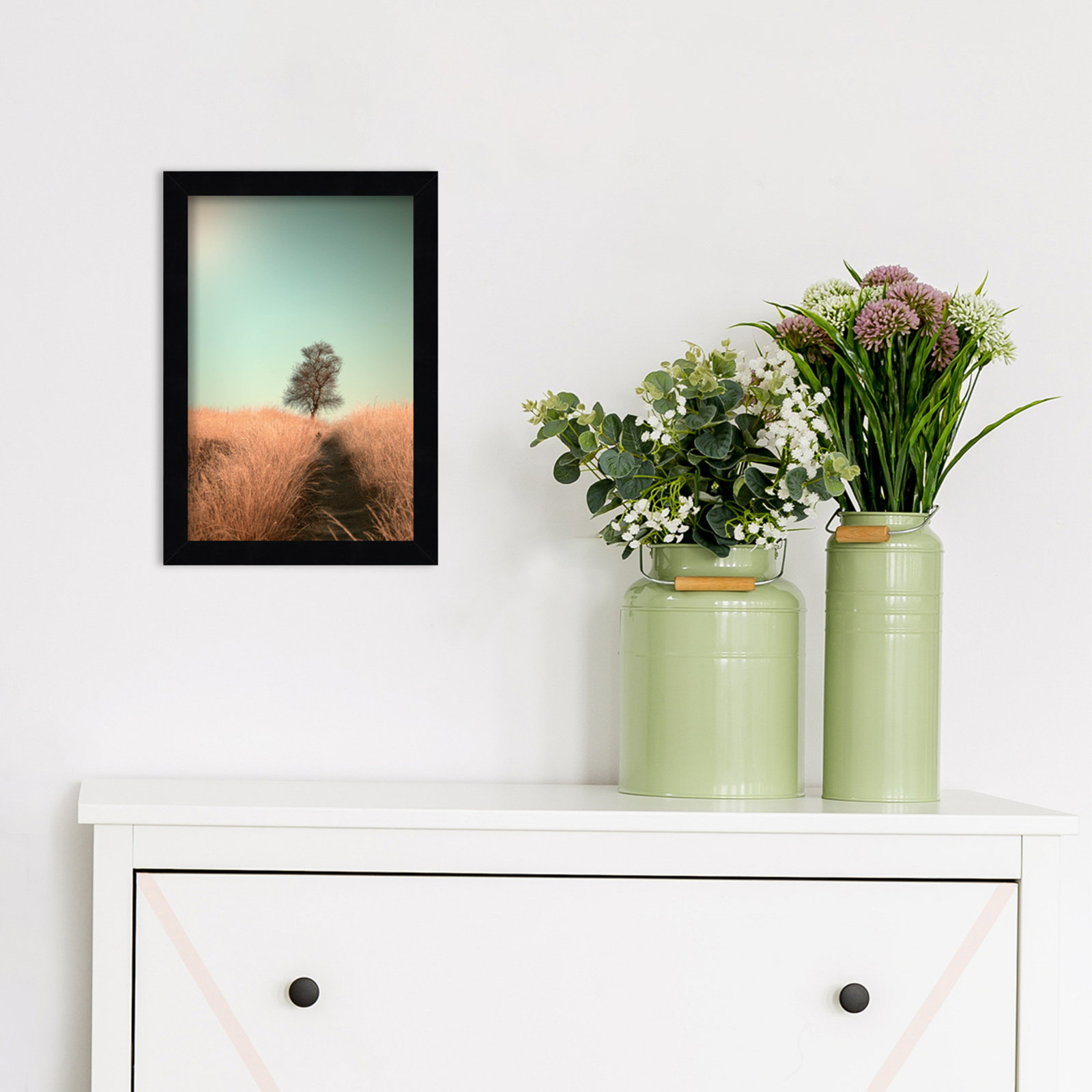 Grass and Path Photo Print by Jaap van den, 9" W x 13" H, Black