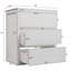 Meuble-lavabo 30 po avec lavabo en céramique et 2 tiroirs pleine extension, meuble-lavabo autoportant avec poignée libre à 45 °, glissières de tiroir à fermeture en douceur, blanc-1066482827
