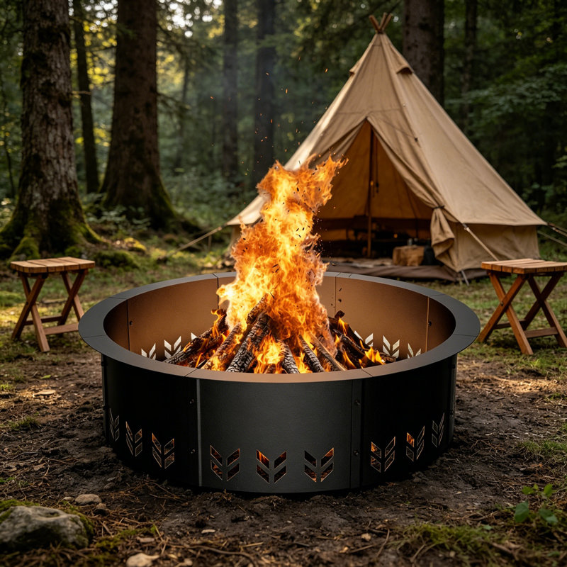 30in Inner 36in Outer Smokeless Fire Pit Ring Black