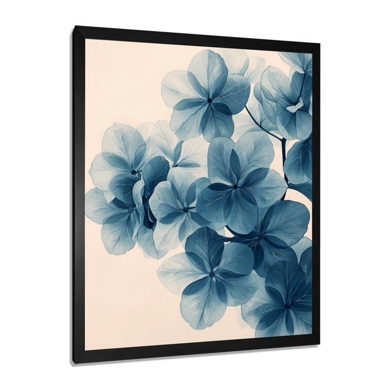 Kupfer - art mural floral, H 20 po x l 12 po, Reproduction encadrée d'une seule photo, Noir