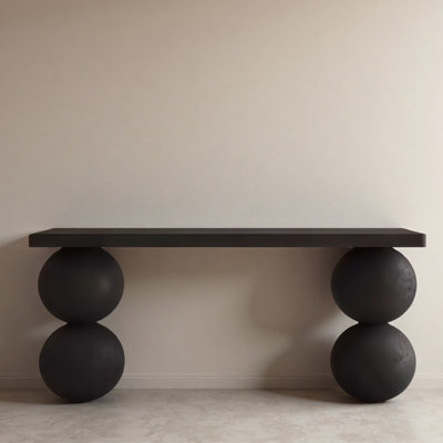 Console Mid-Century moderne en bois massif
