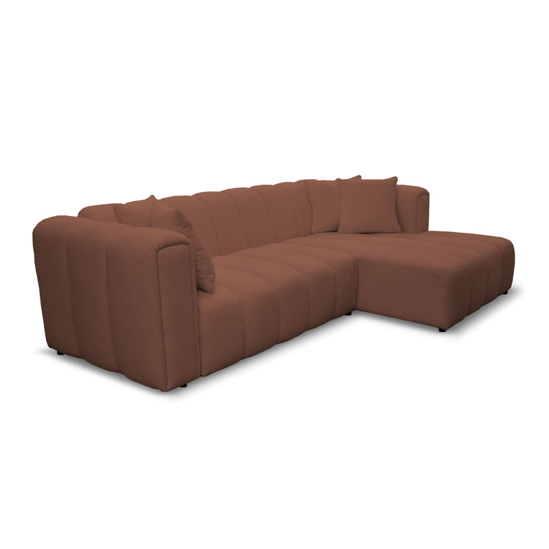 Oheneba 3 Seater Corner Sofa , Right Hand Facing, Red