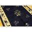 Antique Navy Blue Open Field Floral Tree Medallion Chinese Peking Rug