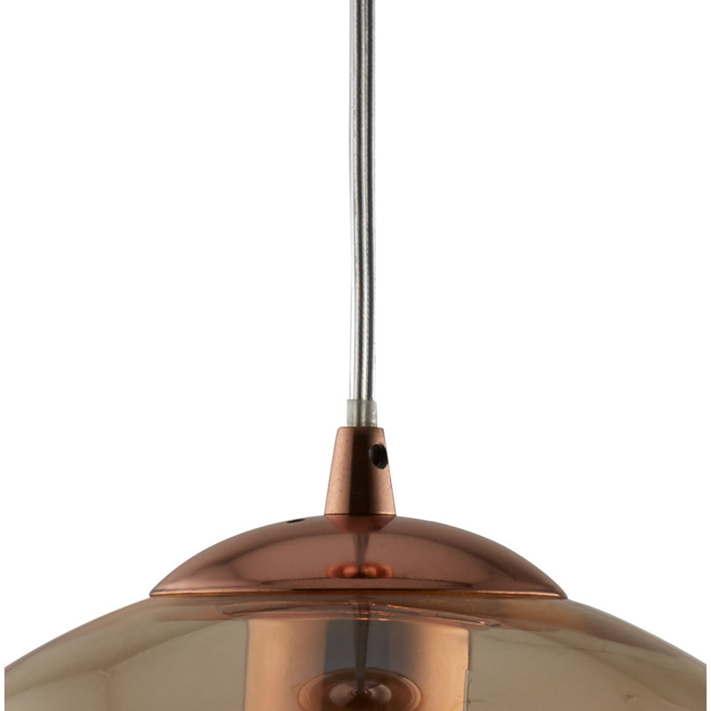 Esman 1 - Light Single Pendant, Antique Brass/Amber