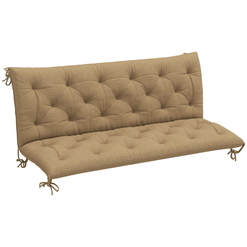 Outsunny Bench Pad Garden Swing Chair Cushion, 150cm W x 98cm D , Khaki