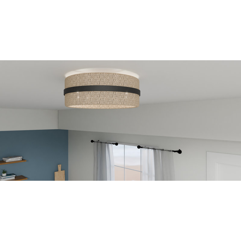 Brasuell 2-Light Matte Black Flush Mount
