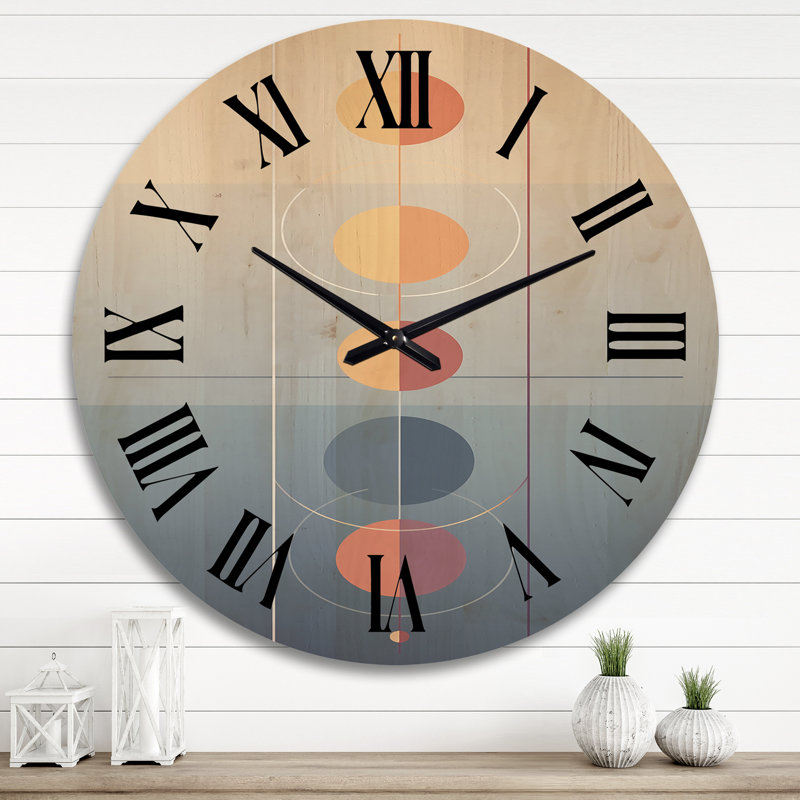 Horloge murale en bois massif Stoltzfus, Très grand