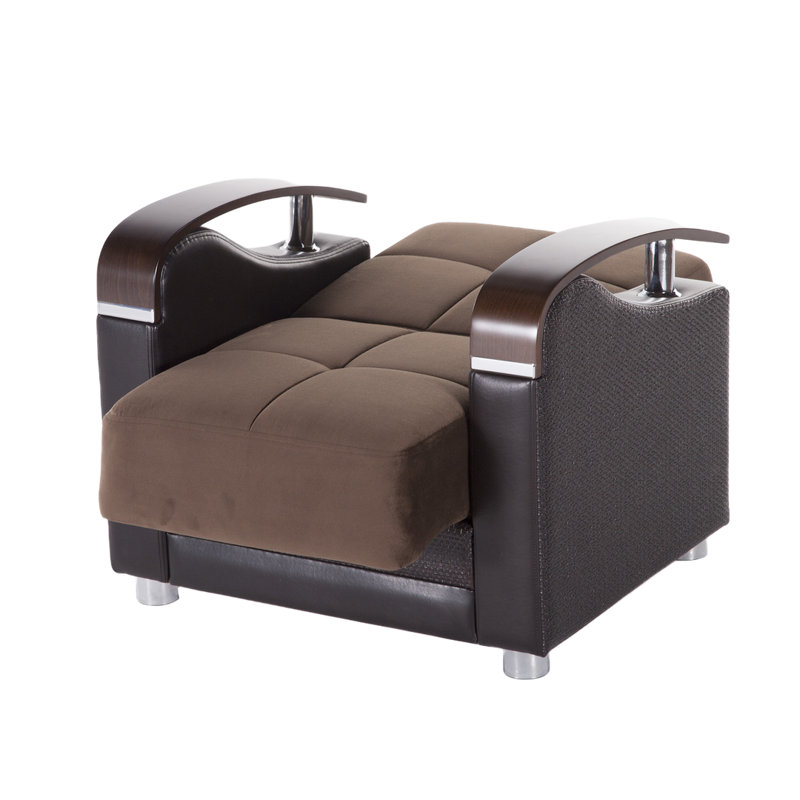 Fauteuil Damantnik Fulya brun, Tissu chenille brun
