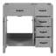 Base d'armoire de salle de bain grise de 36 po. Meuble-lavabo moderne avec tiroirs. Bois massif et autoportant. Assemblage requis seulement en gris. Pour le rangement.-130431046
