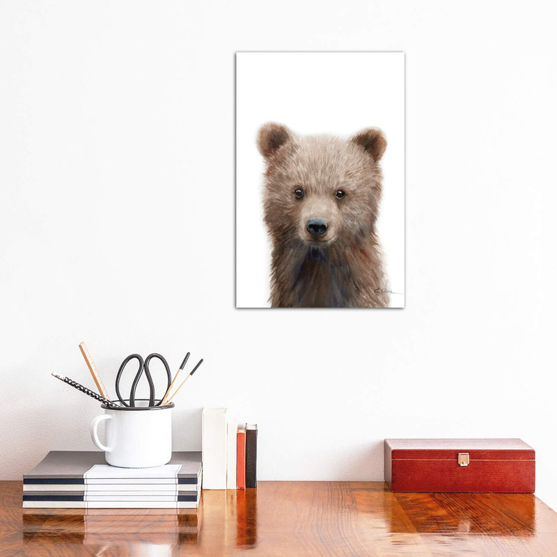 Grizzly Bear Cub - Wrapped Canvas Painting, 30.48 cm H x 45.72 cm W