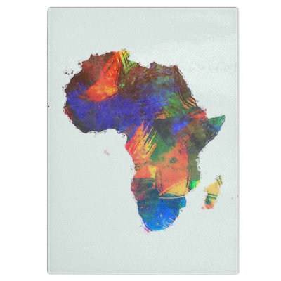 Glass Map of The Continent of Africa in Abstract Chopping Board