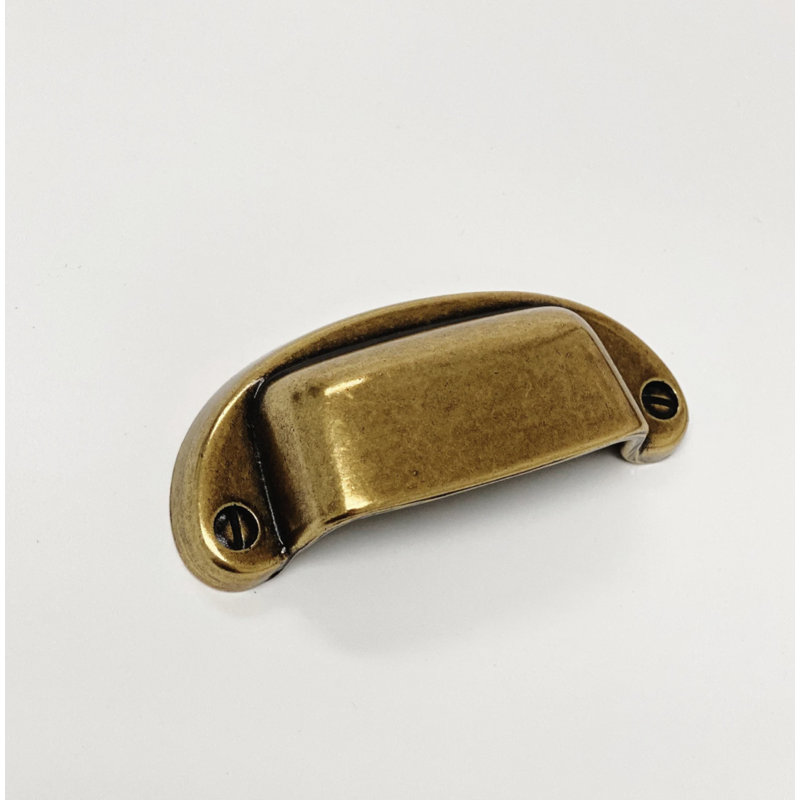 Antique Brass "Capri" 6-3/8 Inch Drawer Cup Pull, 1.25", Antique Brass