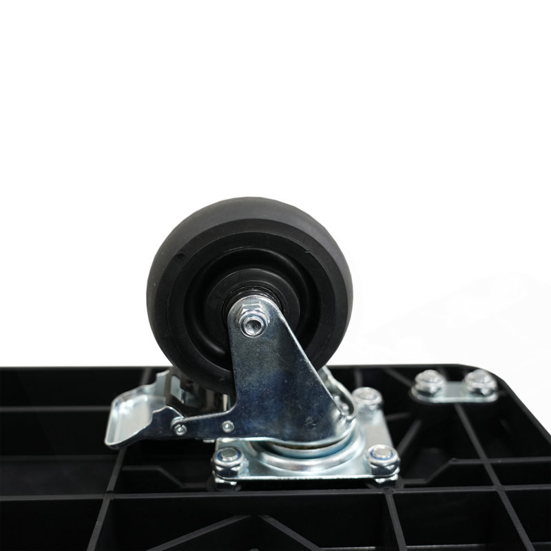 Chariot de camion pliable à poussoir, 440 lb Capacité de poids, 2 roues de frein pivotantes, Noir