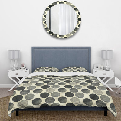 Ensemble de housse de couette Mid-Century gris anthracite