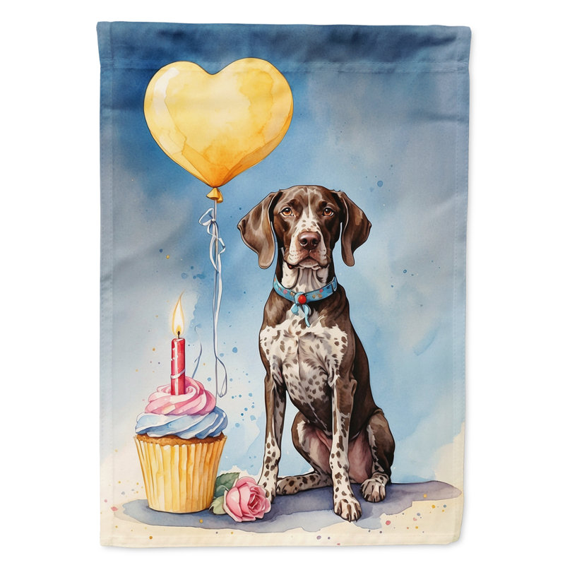 Drapeau «Happy Birthday House», Braque allemand à poil court