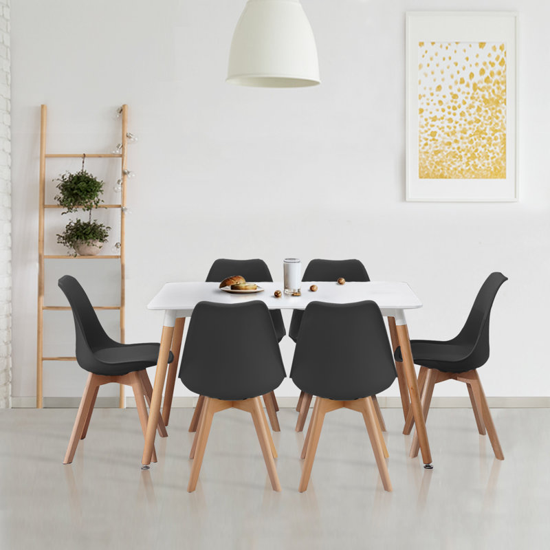 6 - Person Dining Set, Black