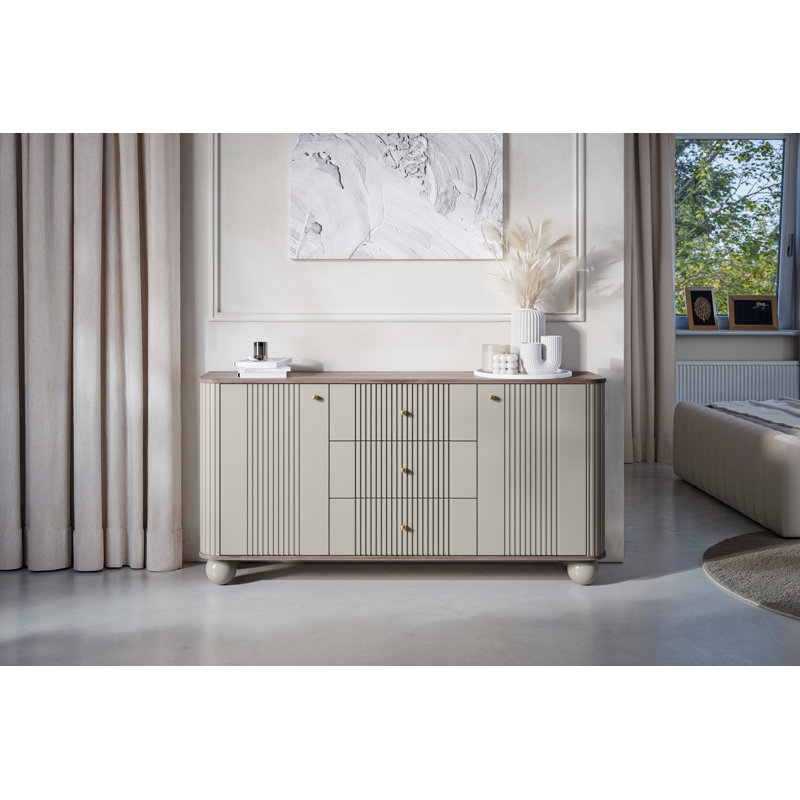 Dayzee Komoda 160 2d3sz - handles, Cashmere/Nut/Gold