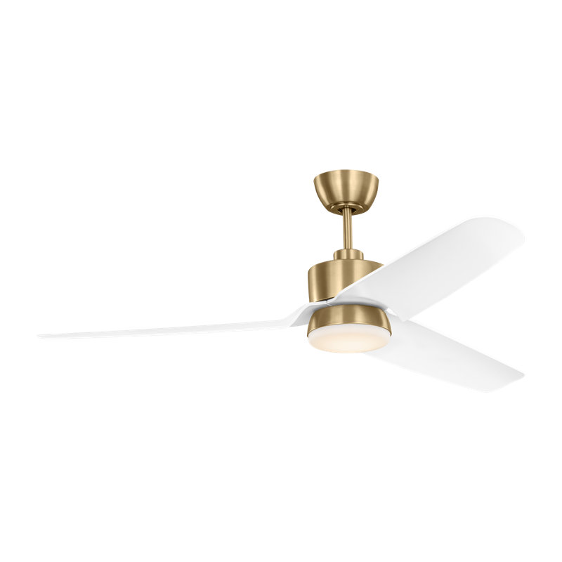 Visual Comfort Fan Colgin 56 LED Indoor Ceiling Fan with Threaded Downrod, Matte White ABS blades and Handheld Remote