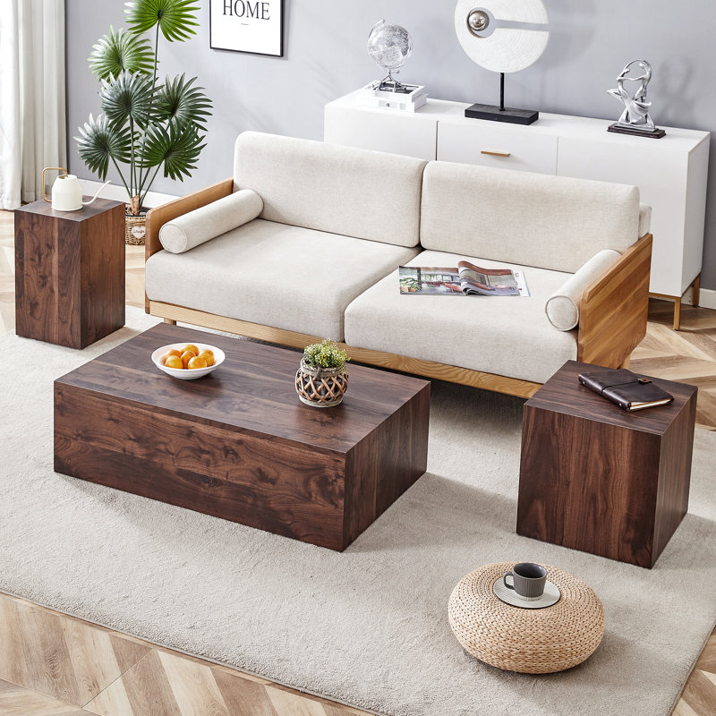 Simple Walnut Coffee Table - Warm Atmosphere Elegant Centerpiece