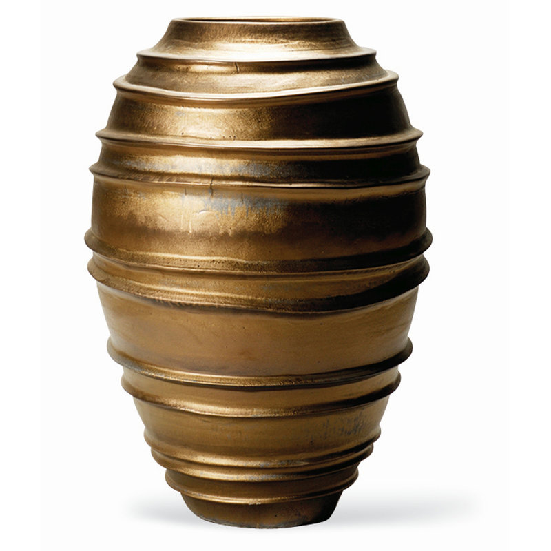 Vase de plancher en céramique Helter Skelter, Métalique