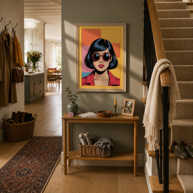 Pop Art Portrait Retro - Print, Oak, A3 - 42.0 x 29.7 cm