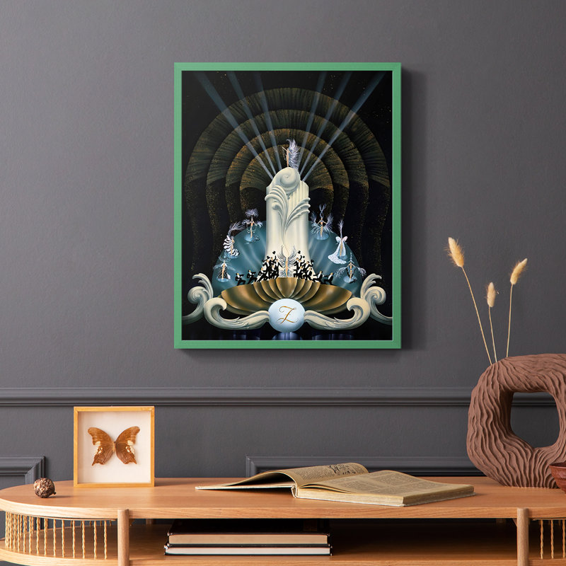 «Tranquility», reproduction encadrée - bois massif, H 10 po x l 8 po, Vert