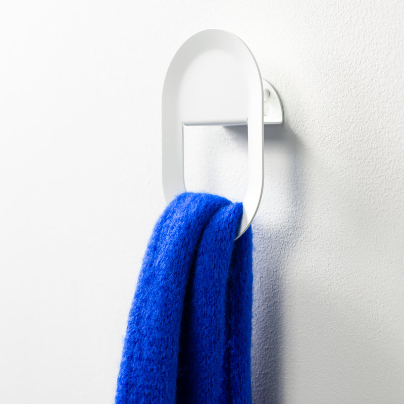 Spinder X OnMateria Steel Wall 1 - Hook Coat Rack, White