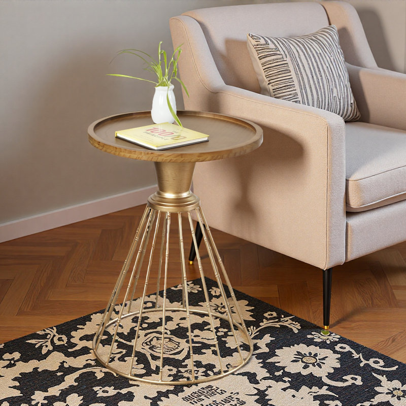 Hollow Edge Retro Art Pine Side Table