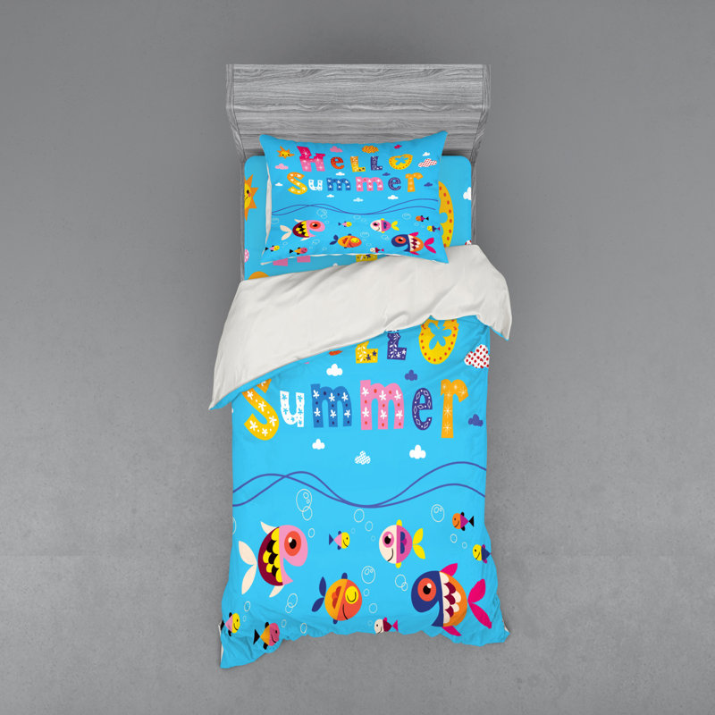 Ensemble de housse de couette en microfibre bleue, Housse de couette simple + 6 pièces supplémentai