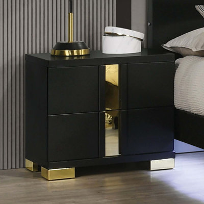 Belle table de chevet attrayante avec meubles de chambre à coucher et pieds en métal 1pc