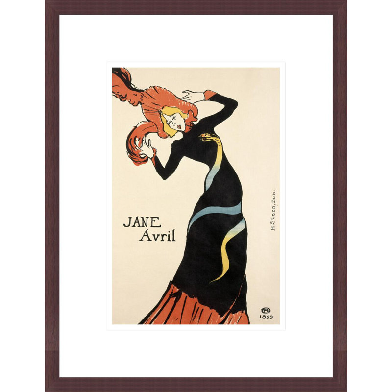 «Jane Avril» par Henri de Toulouse-Lautrec, impression giclée encadrée, H 16,75 po x l 12,94 po