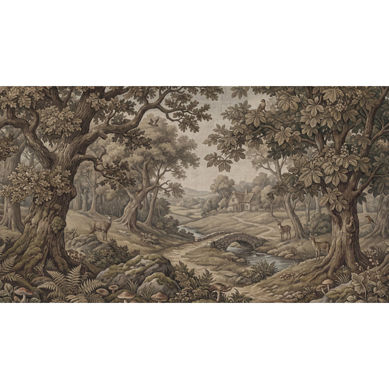 Panneau mural Woodland, 120"x96", Peler et coller