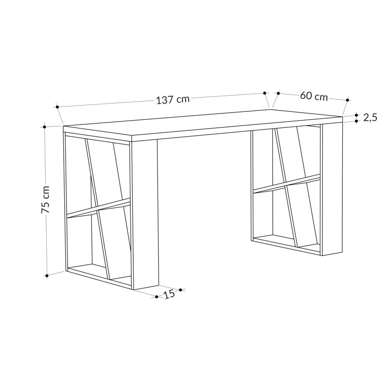 Miranda Modern Multifunctional Desk, Anthracite