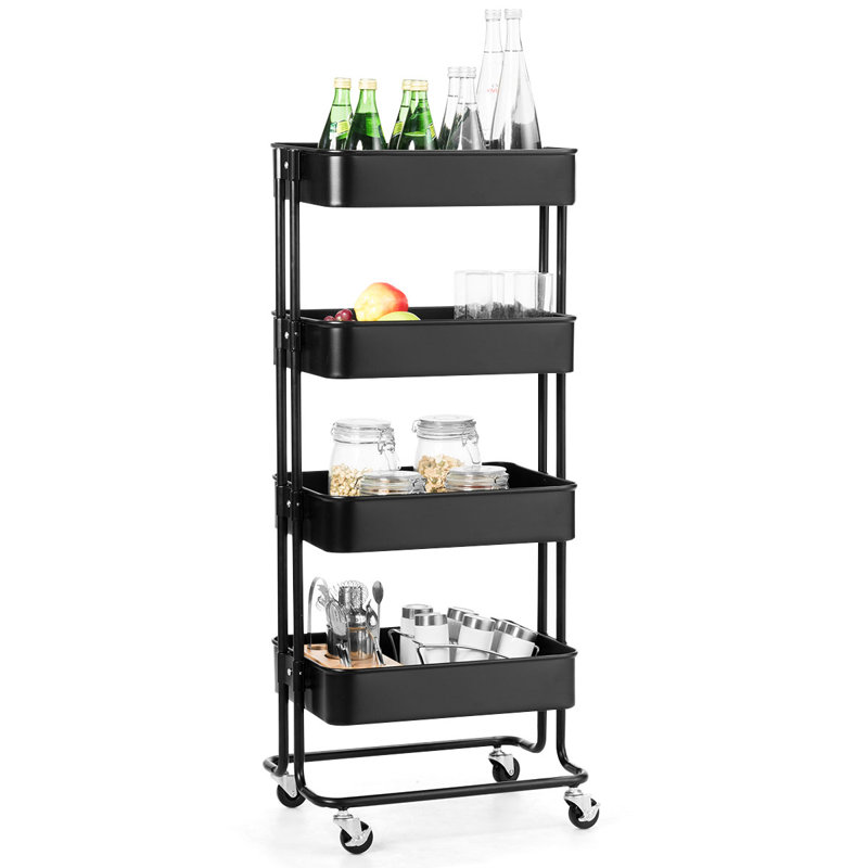 Satchell 105cm H x 46cm W Utility Cart with Wheels, Black