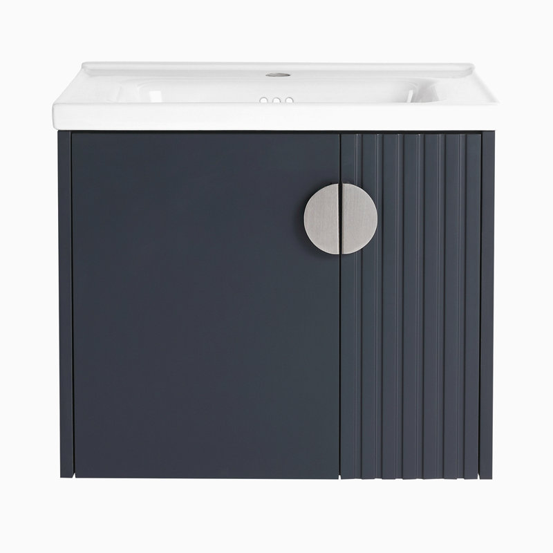 Meuble-lavabo 24 po avec lavabo, pour petite salle de bain, meuble-lavabo avec porte à fermeture en douceur