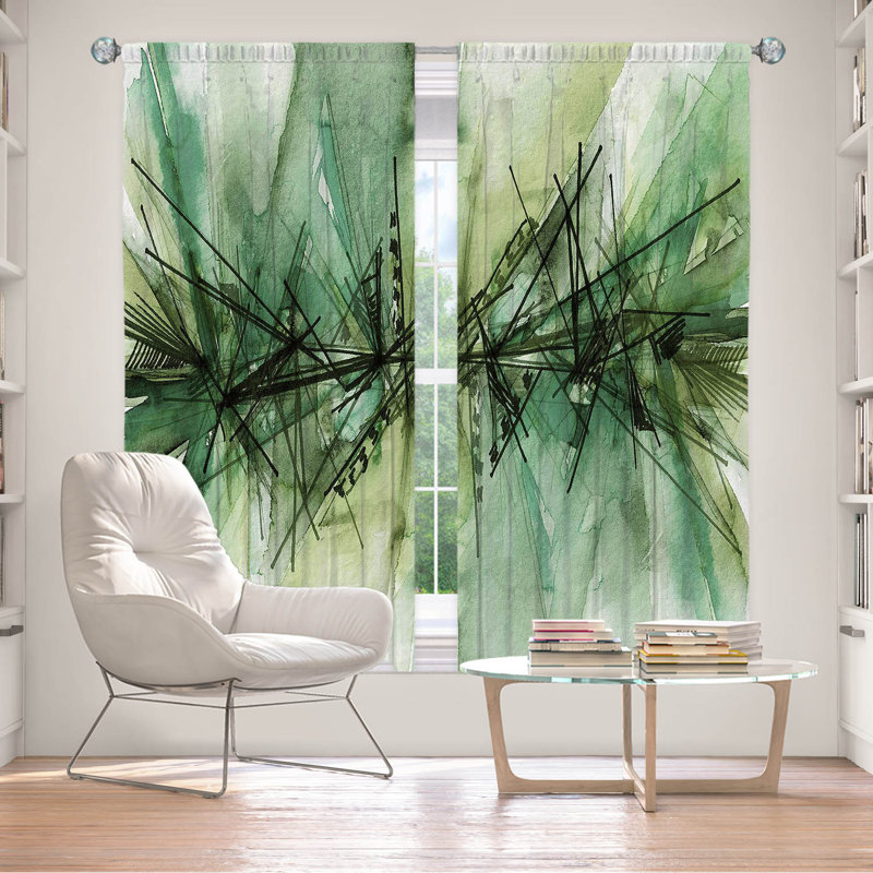 Room Darkening Curtain Pair, 40" W x 52" L, Green